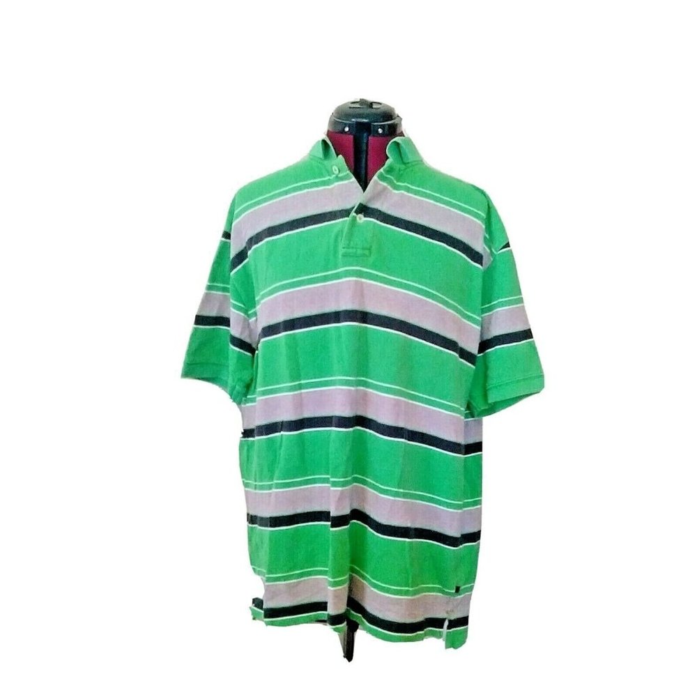 Gap Mens Polo Shirt Size XL Multicolor  Classic Fit Side Split Striped